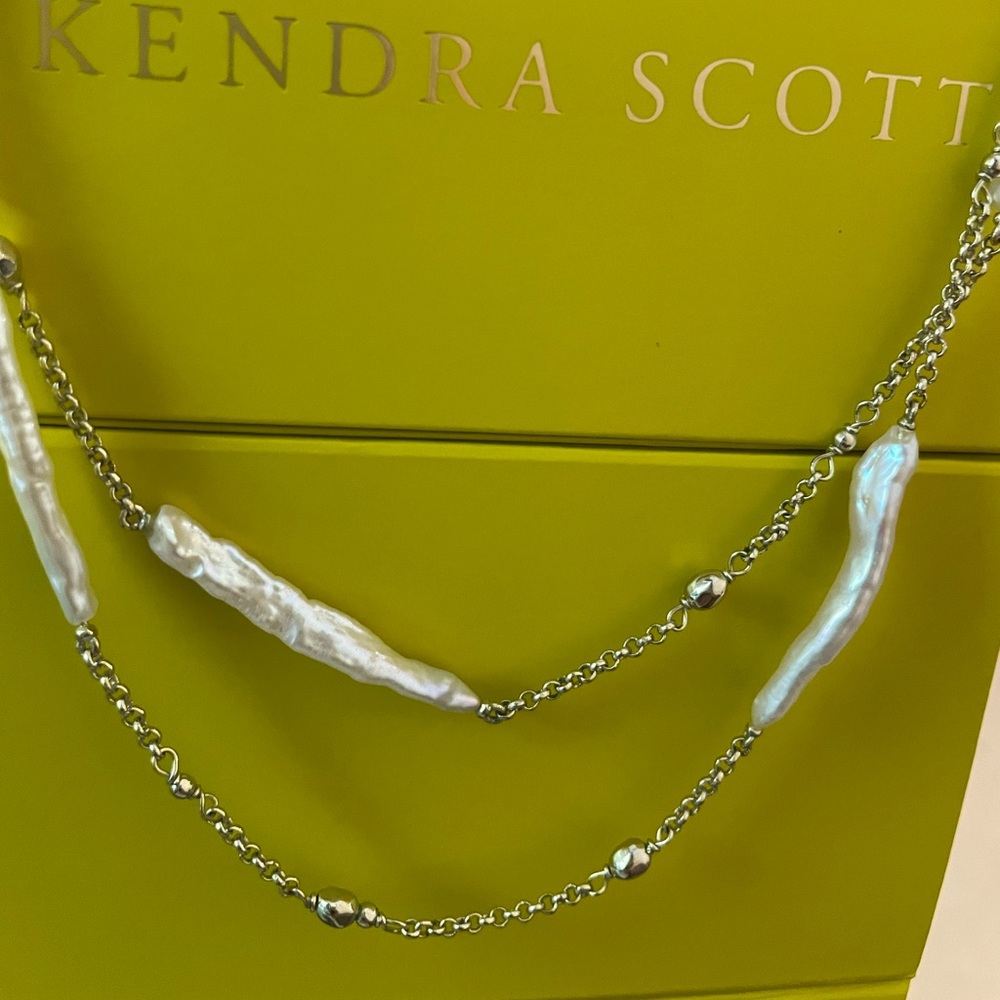 Kendra Scott Double Strand Freshwater Pearl Necklace in Gold